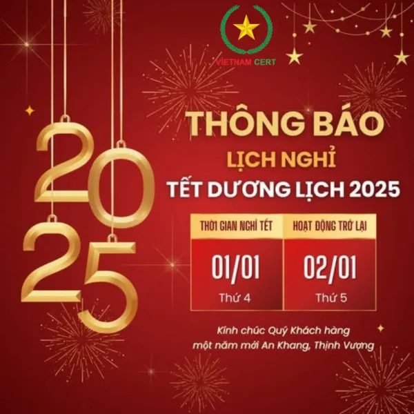 THÔNG BÁO LỊCH NGHỈ TẾT DƯƠNG LỊCH 2025