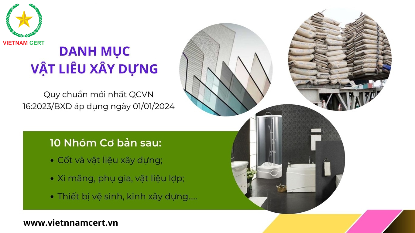 Danh mục vật liệu xây dựng bổ sung cần phải chứng nhận hợp quy theo QCVN 16:2023/BXD