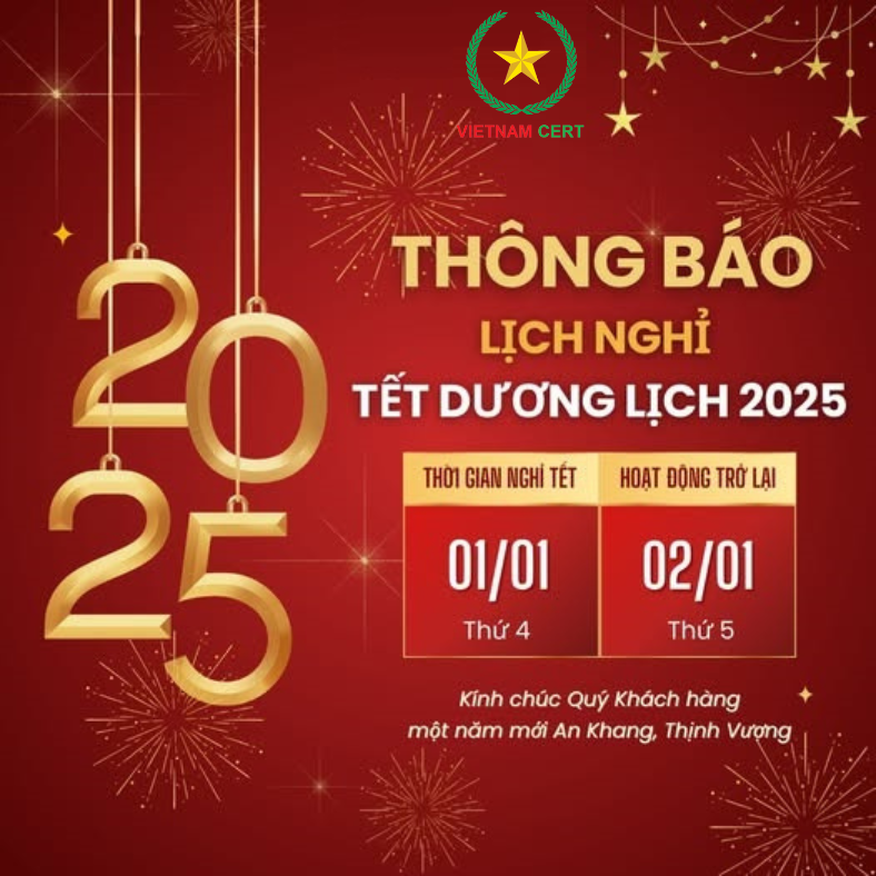 THÔNG BÁO LỊCH NGHỈ TẾT DƯƠNG LỊCH 2025